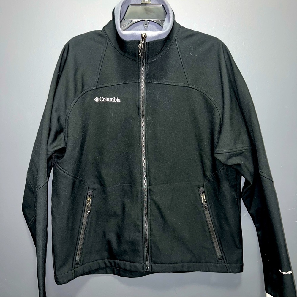 Men’s Columbia Interchange Soft Shell Zip Up Jacket Medium Black Gray